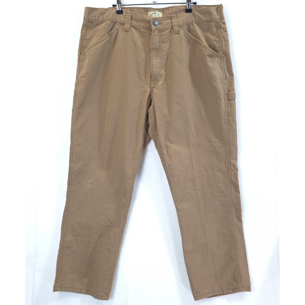 Blue Mountain Carpenter Pants Utility Pocket Brown Mens 40x32 Workwear Rugged
